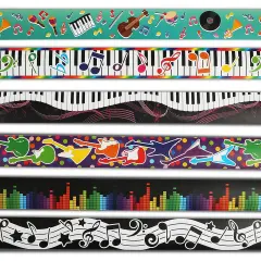 Bright Creations 78-Piece Music Bulletin Board Border Trim Set - 6 Musical Designs, 2.3x36 in Classroom Decor & Bulletin Board Decorations
