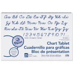 Chart Tablet, Cursive Cover, Unruled 24" x 16", 25 Sheets