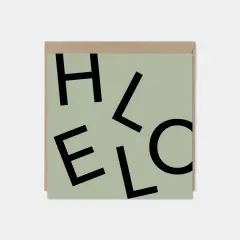HELLO Square Greeting Card, Typographic