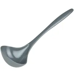 Hutzler 11-Inch Melamine Soup Ladle, BPA Free and Heat Resistant Serving Spoon Gray