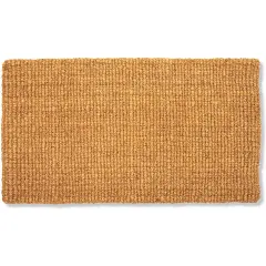 Plain Coco Coir Door Mat - 17" x 30" Bare Natural Doormat for Outdoor Entrance, Suitable for Inside and Outside Use Brown