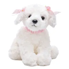 Bearington Sassy Plush Stuffed Animal White Puppy Dog 10 inches, For Ages 3-14