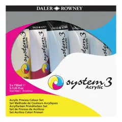 Daler-Rowney System3 Acrylic Paint Jumbo Process Set 5/Pkg-Assorted Colors