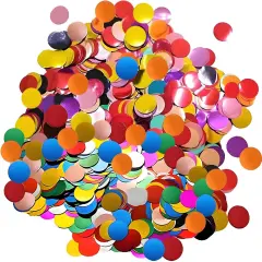 Rainbow Metallic Foil Confetti 8000 Pcs Multicolor Shiny Round Table Confetti for Fill Balloon Wedding Graduation Party Decorations,60g of pack