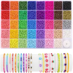39 Colors 3mm Seed Beads, 9600pcs Small Beads for Jewelry Making