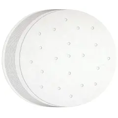 100 Pack Round Air Fryer Liners with Holes - 8-Inch Parchment Paper Disposable, Dumpling Paper - Perforated Bamboo Steamer Liner Sheets for Air Frying, Steaming, and Baking (White)