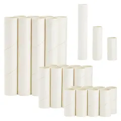 24 White Cardboard Tubes for Crafts, Empty Paper Rolls, Cylinders in 3 Sizes for DIY Art Projects (4, 6, and 10 Inches)