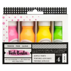 Vicki Boutin Mixed Media Acrylic Paint 4/Pkg-Neon