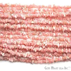 Natural Chip Beads, 34 Inch, Genuine Chip Strands, Drilled Strung Nugget Beads, 3-7mm, Polished, GemMartUSA (70001) Rhodochrosite