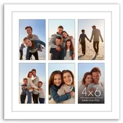 Americanflat 14x14 Collage Picture Frame - Fits Six 4x6 Photos or One 14x14 Photo