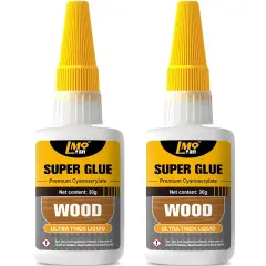 Wood Super Glue Liquid, Clear Instant Cyanoacrylate Adhesive for Wood Crafts Repair Woodworking, All Purpose CA Glue for Shoe Ceramic Plastic Leather Glass Model Metal Pottery Aquarium Porcelain Stone