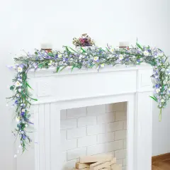 2 Pcs 6 ft Lavender Daisy Flowers Summer Floral Garland, Summer Artificial Hanging Floral Garland for Home