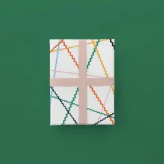 Colorful Vintage Sewing Stitch Gift Wrap