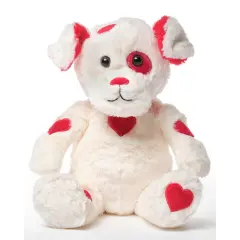 Bearington Patches of Love Valentines Stuffed Animal, 6 Inch Valentines Stuffed Dog Plush, Ideal for Valentine Day Gifts for Kids Red