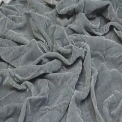 1 Yard Silk Rayon Velvet Fabric 45 Inches Width Silver