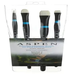 Princeton Series 6500 Aspen Synthetic Brush-Short Handle Set 4PC