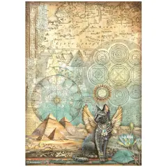 Stamperia Rice Paper Sheet A4-Fortune Winged Cat