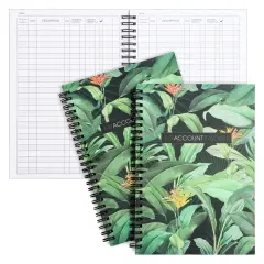 2 Pack Accounting Ledger Book for Bookkeeping - My Account Tracker Expense Notebook for Small Business, Money Spending Record, Check Register (100 Pages) - Tropical Green