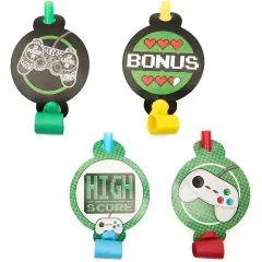 Video Game Birthday Party Favors, Musical Blow Outs (48 Pack) Multicolor