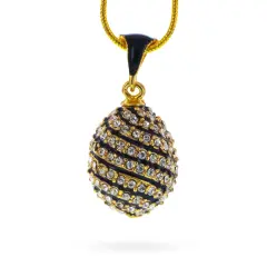 Crystal Spire Royal Imperial Egg Pendant Necklace