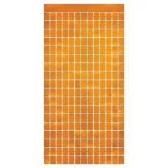 6 Pack Bulk Orange Metallic Party Square Curtain