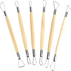 6Pcs Clay Sculpting Tools, Small Double Ended Wax Carving Clay Sculpting Loops Rakes Pottery Tools