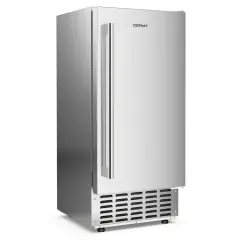 Silver Stainless Steel Nugget Ice Maker with LCD Timer & 18 lb Storage