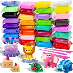 Air Dry Clay - 32 Colors Modeling Clay Kit with 3 Sculpting Tools,Safe & Non-Toxic,DIY Magic Gift Toys for Boys,Girls,Kids