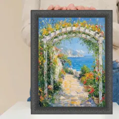 Antique Black Wood Ornate Picture Frame 32x48 frame