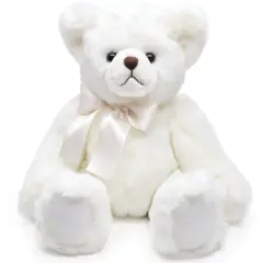 Bearington Aspen, 15.5 Inch White Teddy Bear Stuffed Animal, Vintage Teddy Bear, Makes a Great Gift for Birthday, Anniversary, Holiday, or Graduation