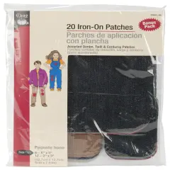 Dritz Iron-On Patches 20/Pkg-Dark Assortment
