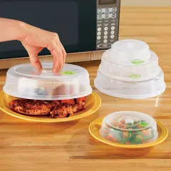 Collections Etc Nesting Microwave Plastic Plate Covers - Set of 5