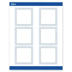 Avery Printable Square Labels, Gold Dots with Blue Border, 3" x 3", Matte White Square Labels, Permanent, Laser/Inkjet, 60ct, Great for Product Labels