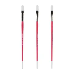 Creative Mark Pro White Soft Filament Acrylic Paint Brushes - FilbertSets of 3- Versatile Synthetic Brushes for Acrylic Painting , Gouache, Oils & Caseins