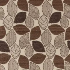 Godiva - Brown Leaves Upholstery Fabric 54 Inches"
