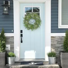 20in Eucalyptus Door Wreath Spring Greenery Wreath Artificial Hanging Foliage Wreath for Front Door Outside All Season Window Mantle Farmhouse Home Decor