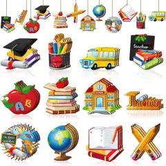 36Pcs Back to School Wooden Ornaments