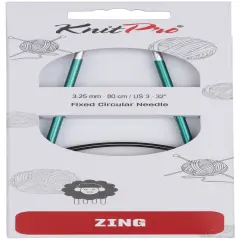 KnitPro-Zing Fixed Circular Needles 32"-Size 3/3.25mm