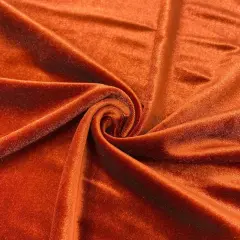 1 Yard Soft Stretch Velvet Fabric Plush 4-Way Stretch Costume Apparel 58/60" Width Rust