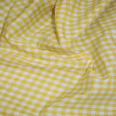 1 Yard Yellow 1/8&Prime; Mini Gingham Checkered Poly Cotton Fabric Non-Stretch DIY Sewing Cloth 58/59 Inch Wide