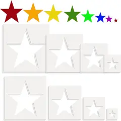 16 Pcs Patriotic Star Stencils (Different Sizes)