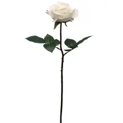 27&rdquo; Real Touch Candle White Rose 4&rdquo; Bloom Faux Flower for Wedding, Home & Romantic Decor