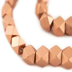 The Bead Chest Copper Cornerless Cube Wood Beads: 12mm Diamond Cut Natural Organic Beads for Jewelry Making