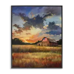 Stupell Industries American Barn at Sunset Framed Giclee Design by Arlington Prints