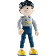 HABA Little Friends Liam - 3.75" Boy Dollhouse Toy Figure with Black Hair Multicolor
