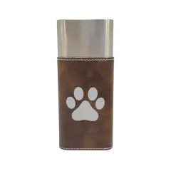 Cigar Case with Cutter - Dog Paw - Leather Rustic/Silver