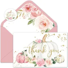 Thank You Note Cards with Envelope Stickers