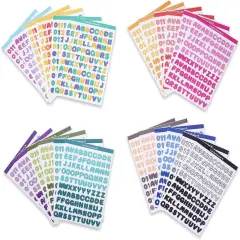 2400 Pieces Small Colorful Vinyl Letter Stickers