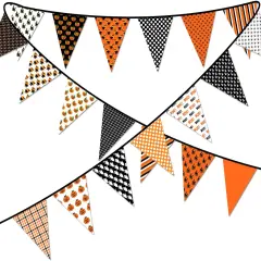 Fabric Pennant Banner - Halloween Decorations (Orange)