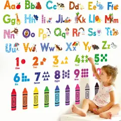 Animal Alphabet Numbers Colour Decals Stickers